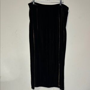Vintage Orvis Dark Brown Velvet Maxi Skirt Womens Size 14